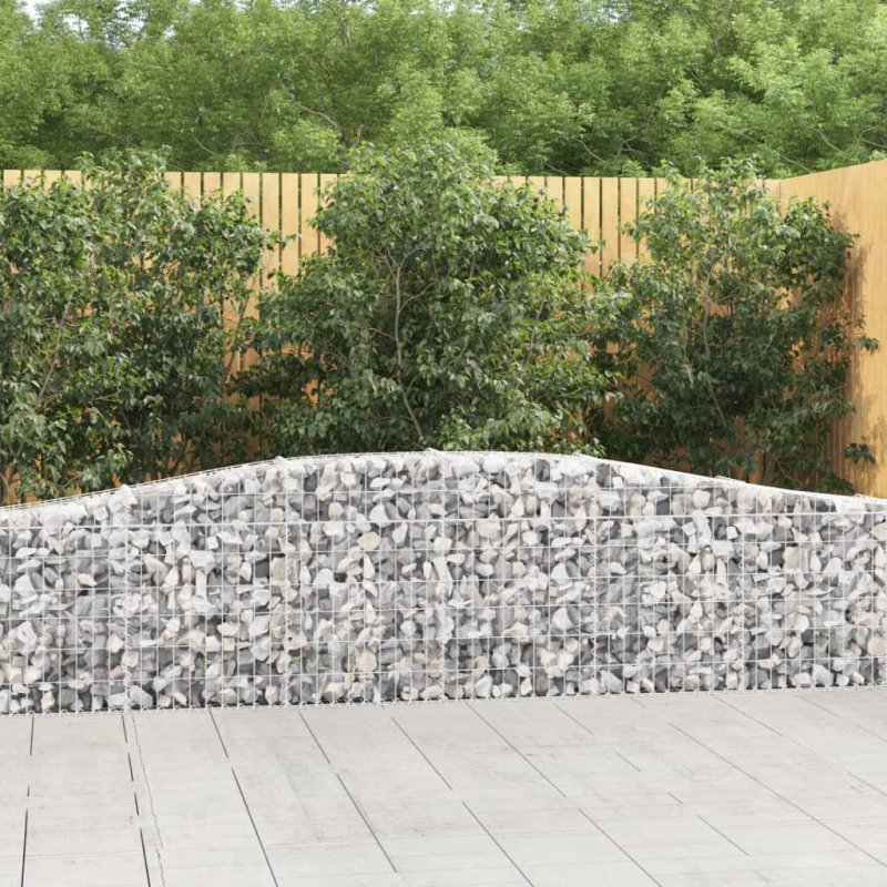 Cestas de gaviones 25 uds forma de arco hierro 400x30x60/80 cm VX-3145811