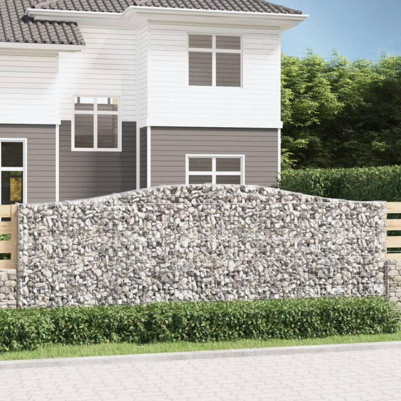 Cestas gaviones 8 uds forma de arco hierro 400x30x140/160 cm VX-3145858