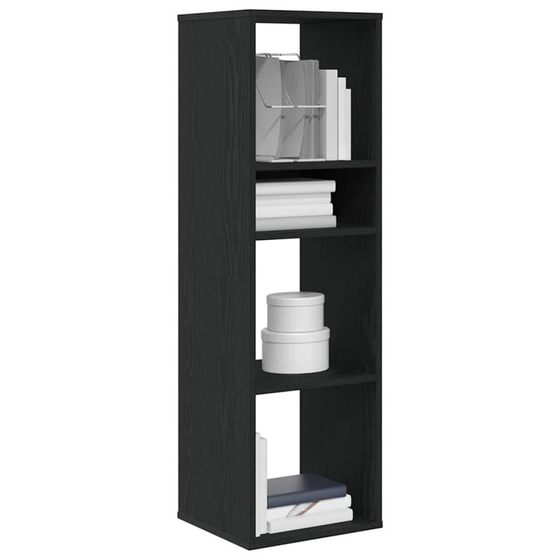 Estantería de madera contrachapada negra 34x31x112 cm VX-860284