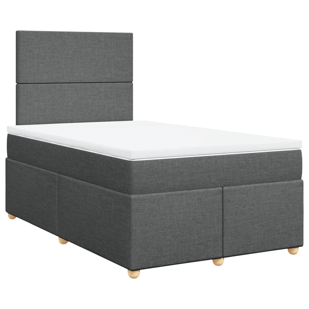 vidaXL Cama box spring con colchón tela gris oscuro 120x200 cm 8721102761232