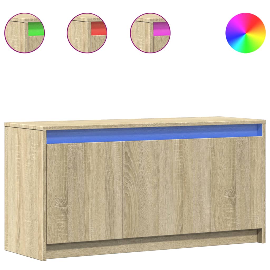 vidaXL Mueble de TV LED madera de ingeniería roble Sonoma 100x34x50 cm 8721102967757